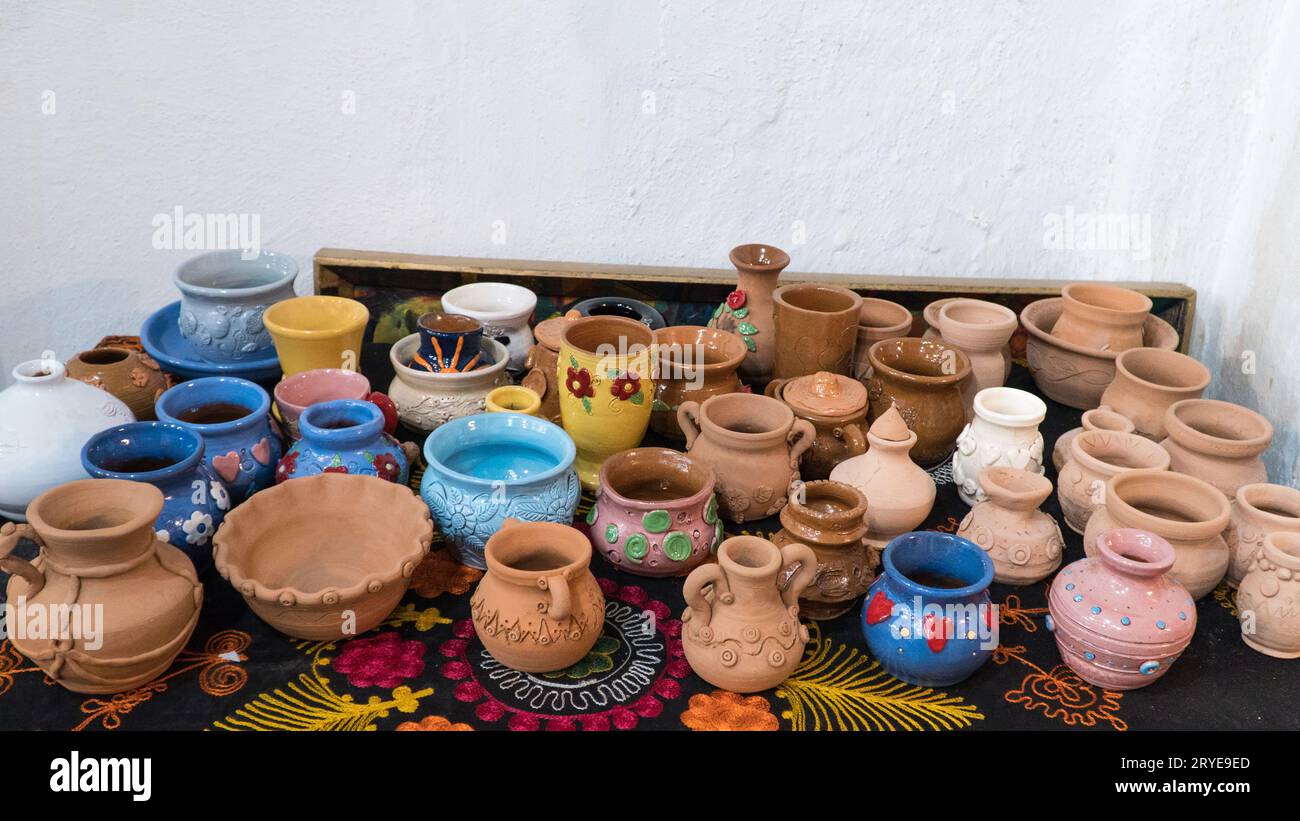 Vasi artistici in argilla Foto Stock