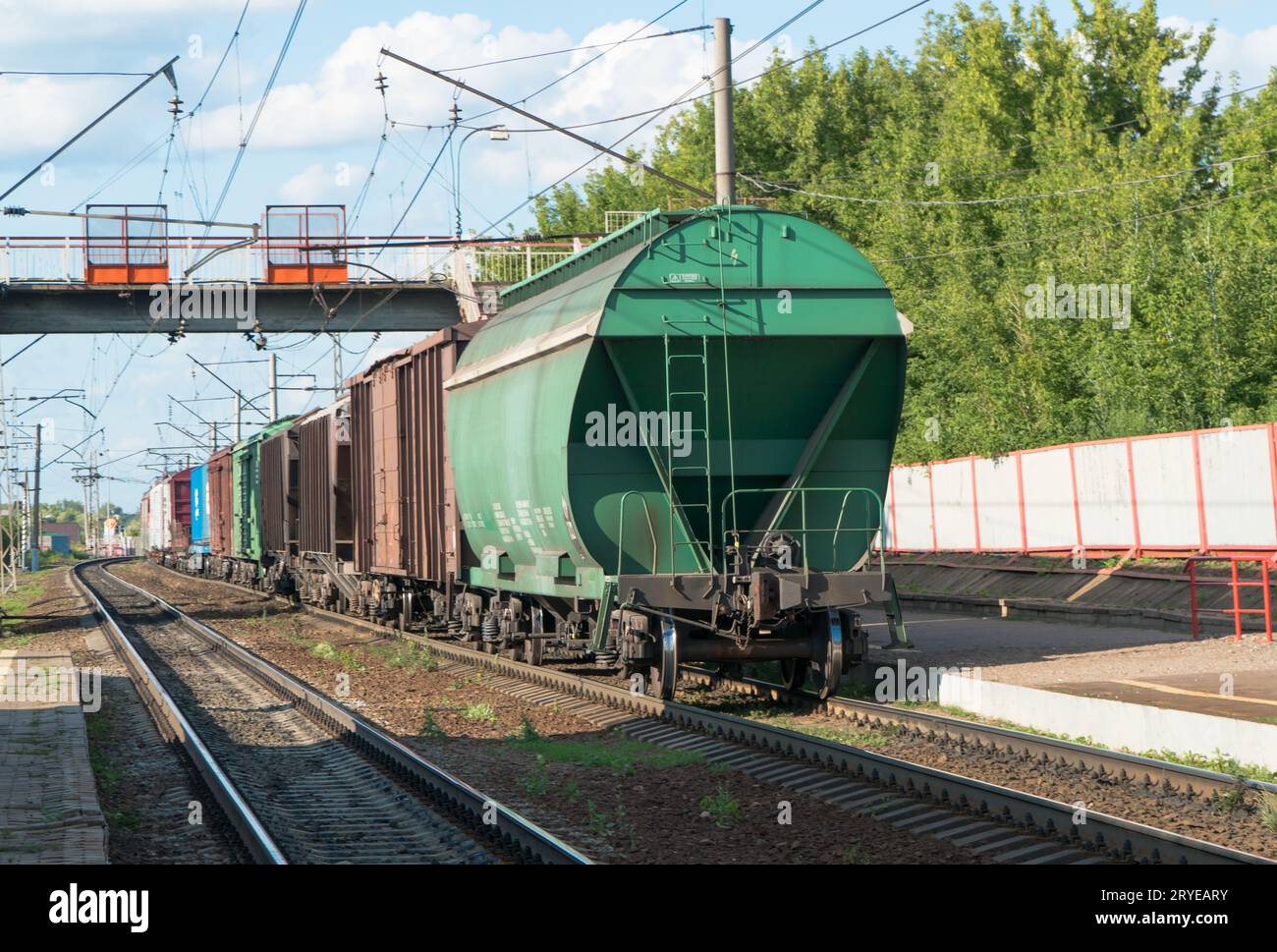 Serbatoi merci su rotaia Foto Stock