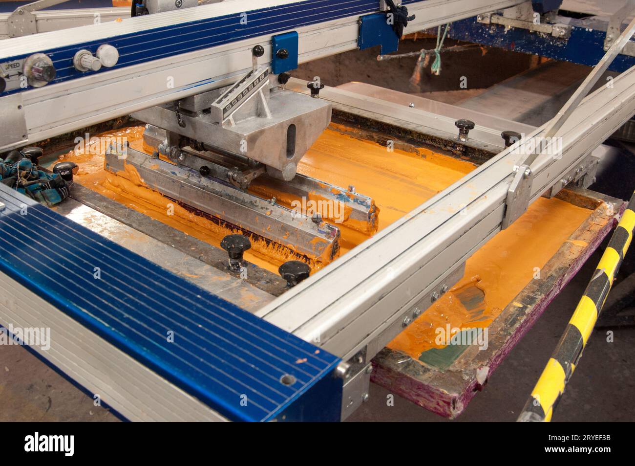 Fabbrica di tessuti e indumenti Foto Stock