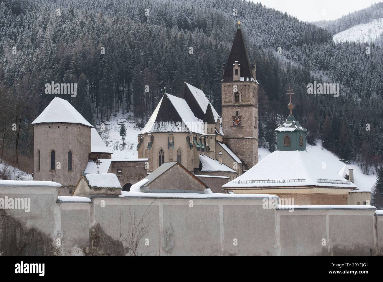 St Chiesa di Oswald a Eisenerz, Austria Foto Stock