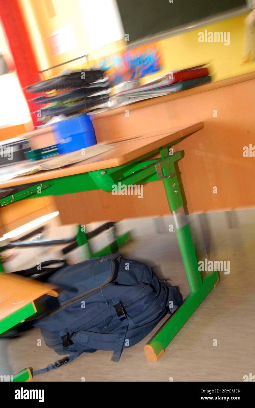 Classe vuota in una scuola Foto Stock