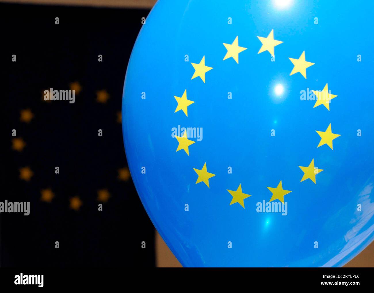 Palloncino blu dell'Unione europea (UE) Foto Stock
