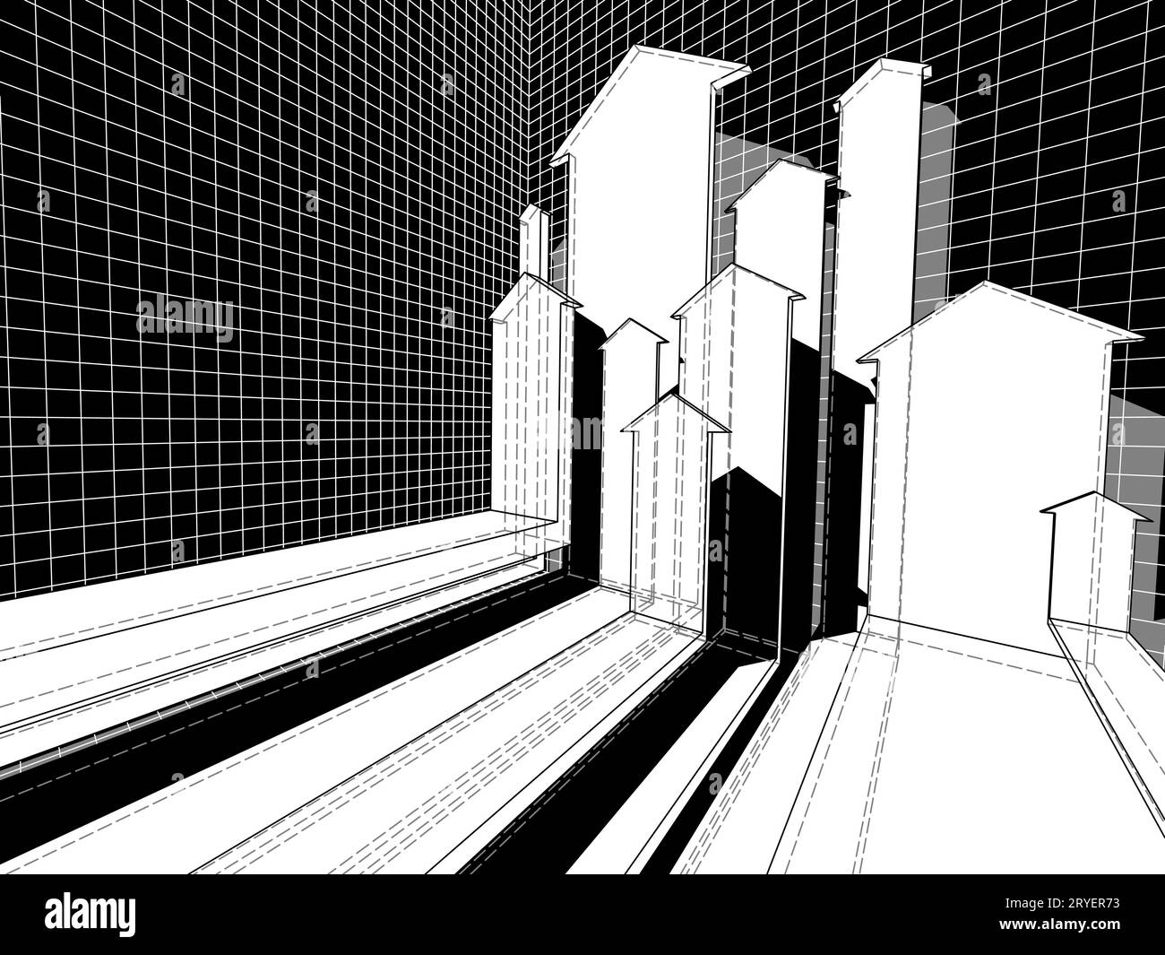 Diagramma di attività con freccia astratta Foto Stock