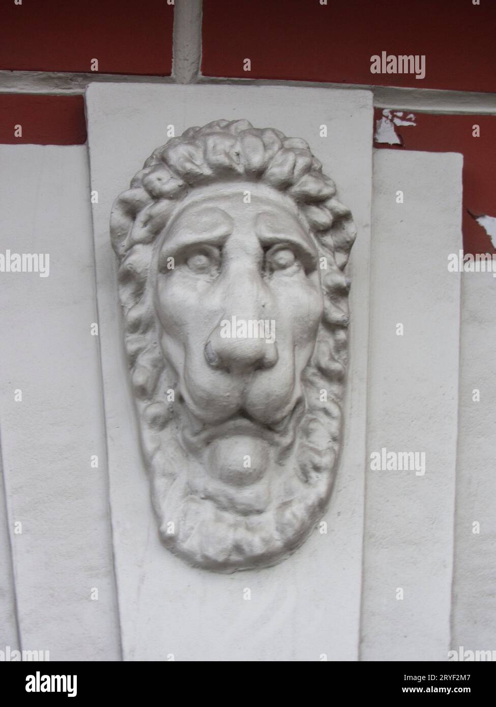 Statua di Pietra di un leone Foto Stock