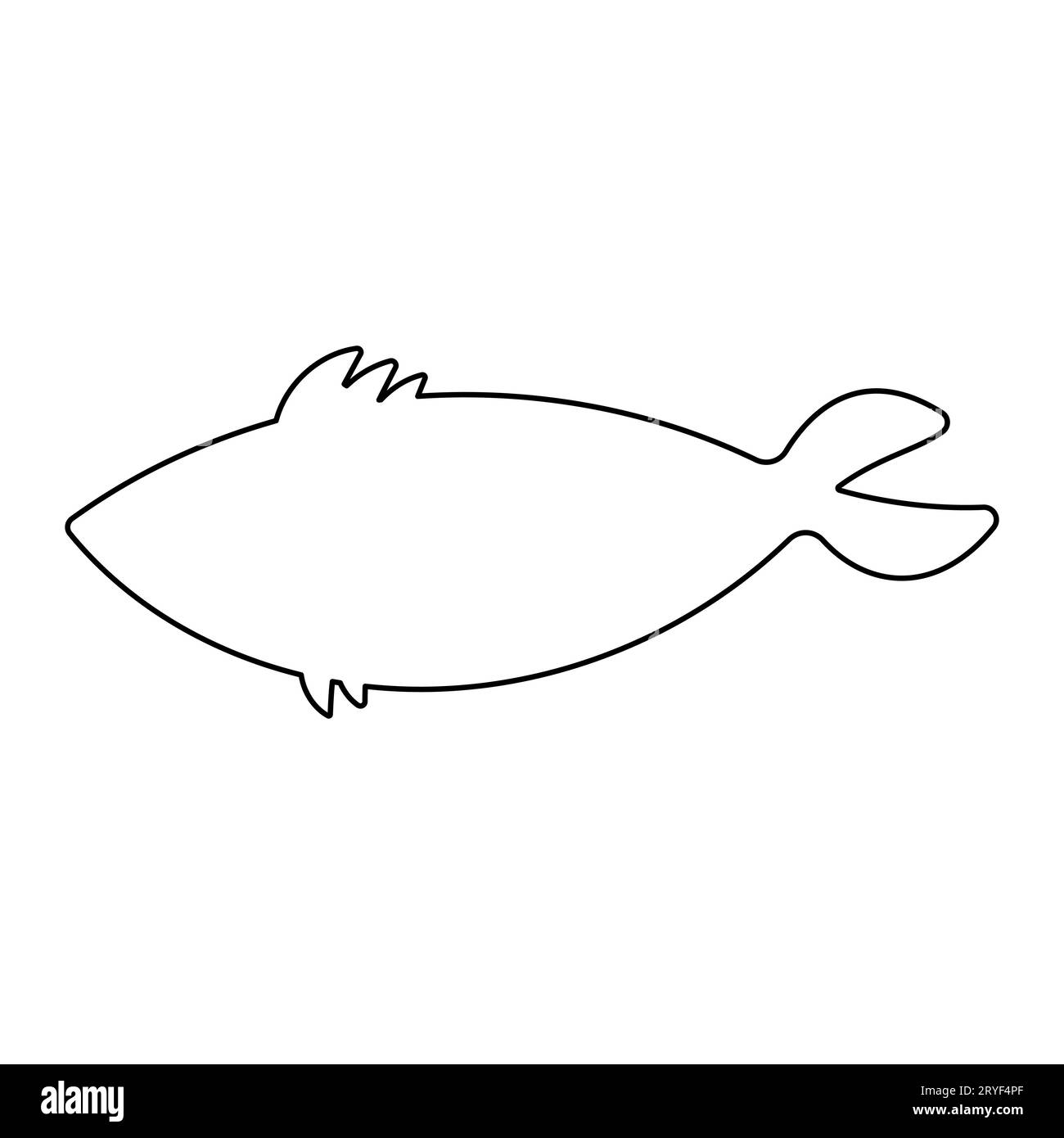 elemento icona nuoto bianco e nero della linea di pesce Illustrazione Vettoriale