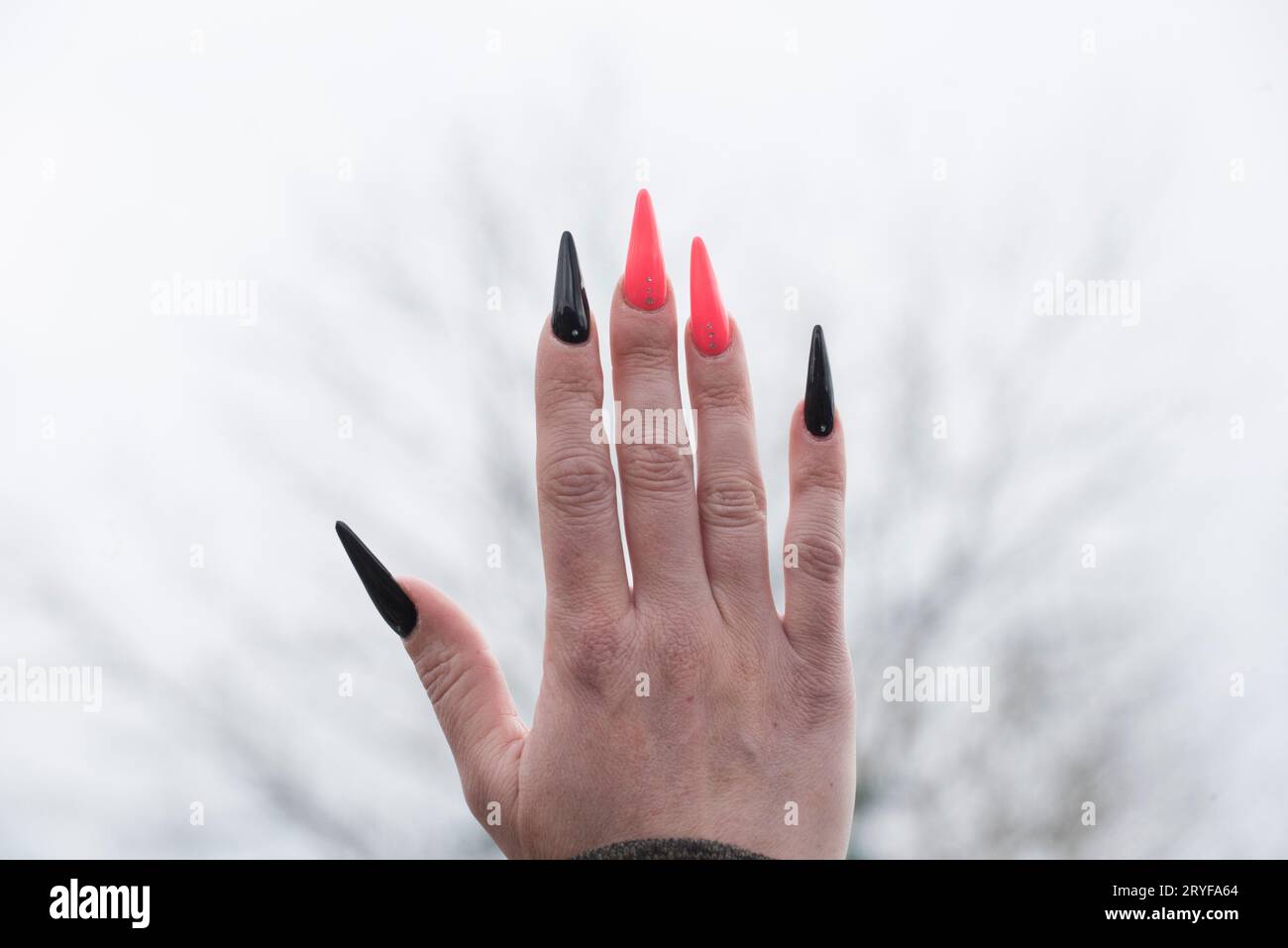 Manicure e unghie nelle cure estetiche Foto Stock