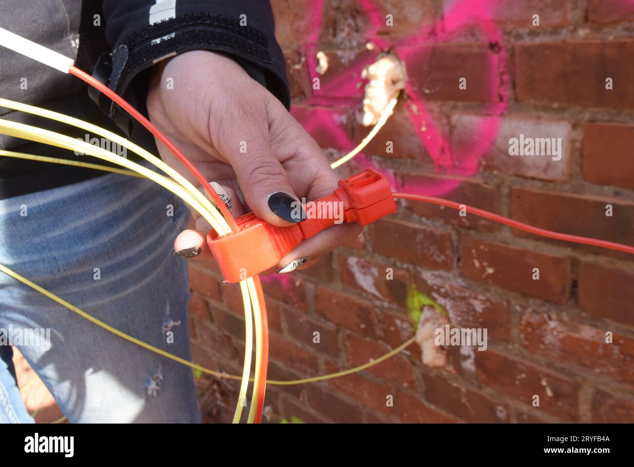 Preparare gli esplosivi prima di esplodere Foto Stock