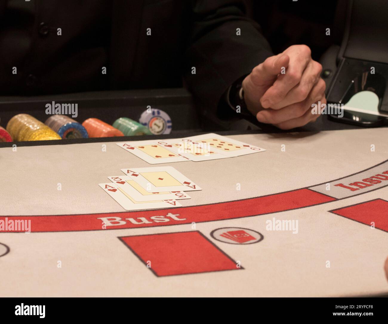 A giocare a Black Jack Foto Stock