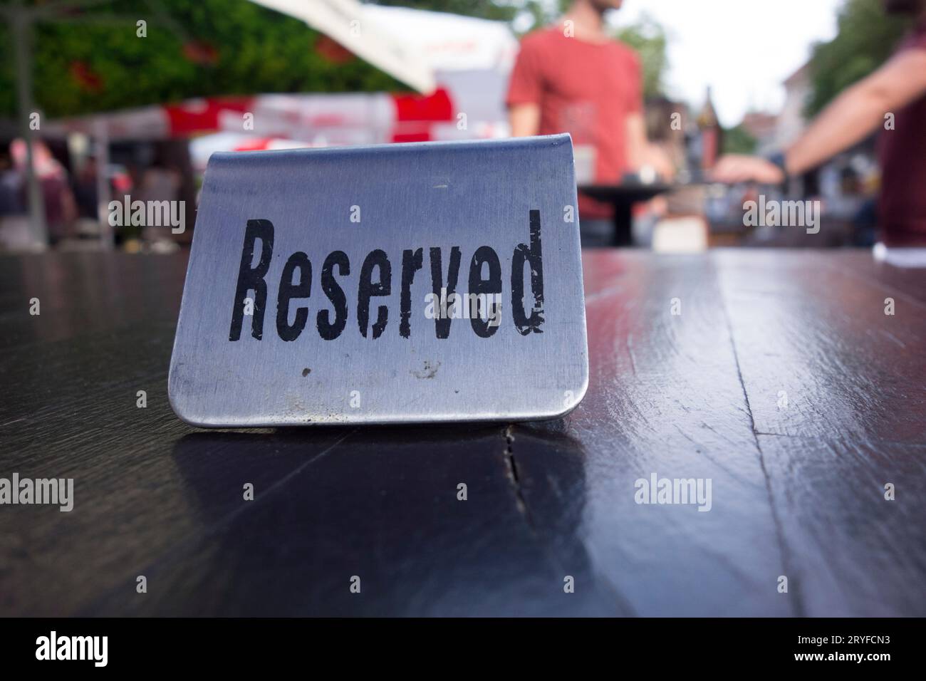 Cartello di prenotazione in un pub o ristorante Foto Stock