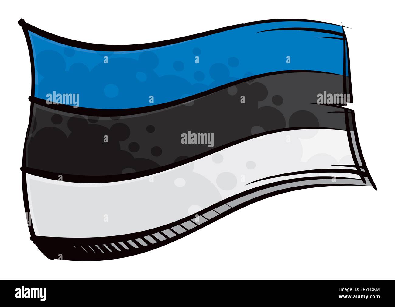 Bandiera nazionale della Repubblica di Estonia creata in stile graffiti Foto Stock