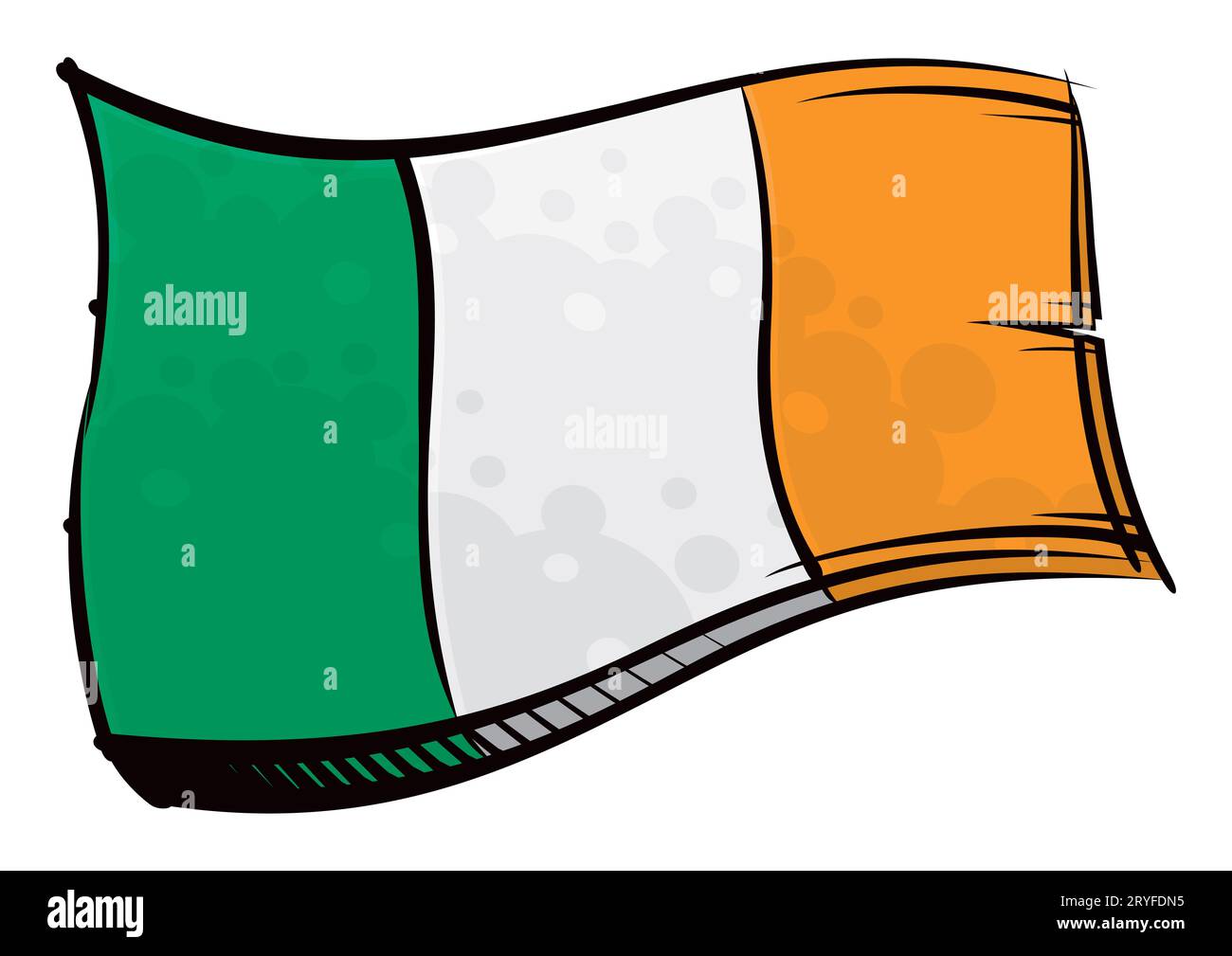 Bandiera nazionale della Repubblica d'Irlanda creata in stile graffiti Foto Stock
