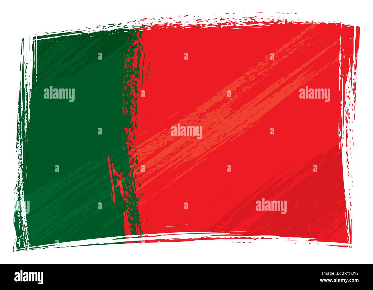 Bandiera della Repubblica portoghese creata in stile grunge Foto Stock