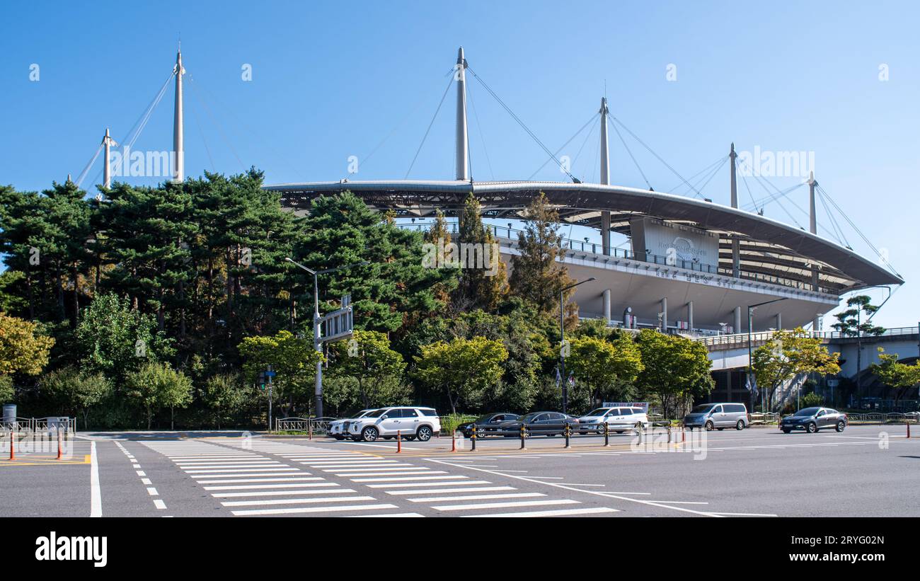 Stadio della Coppa del mondo di Seul nel distretto di Mapo a Seul, Corea del Sud, il 1 ottobre 2023 Foto Stock