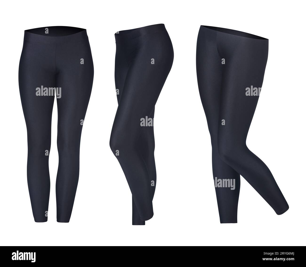 Un set di pantaloncini corti a leggings sportivi isolati sul bianco Foto Stock