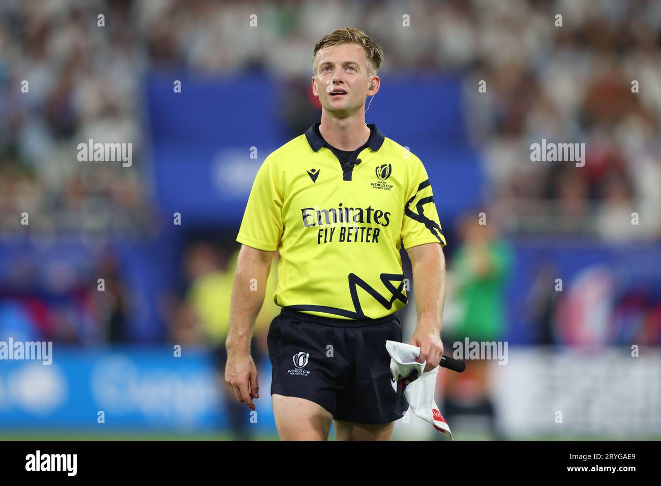 Parigi, Francia, 9 settembre 2023. Assistente arbitro Christophe Ridley durante la partita di Coppa del mondo di rugby 2023 allo Stade de France di Parigi. Il credito fotografico dovrebbe leggere: Paul Thomas / Sportimage Foto Stock