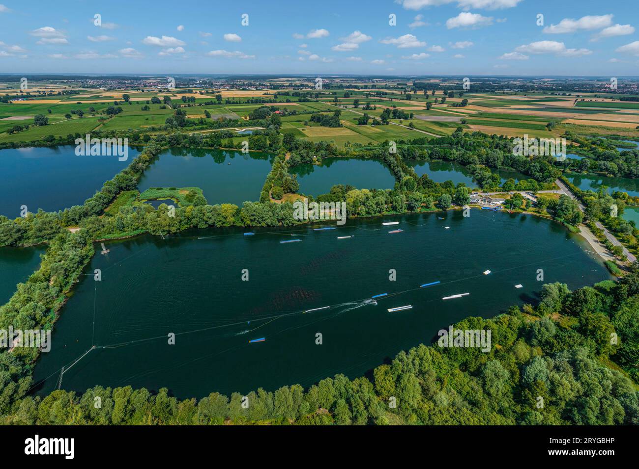 Il Fetzer visto dall'alto vicino a Gundelfingen nella valle del danubio svevo Foto Stock