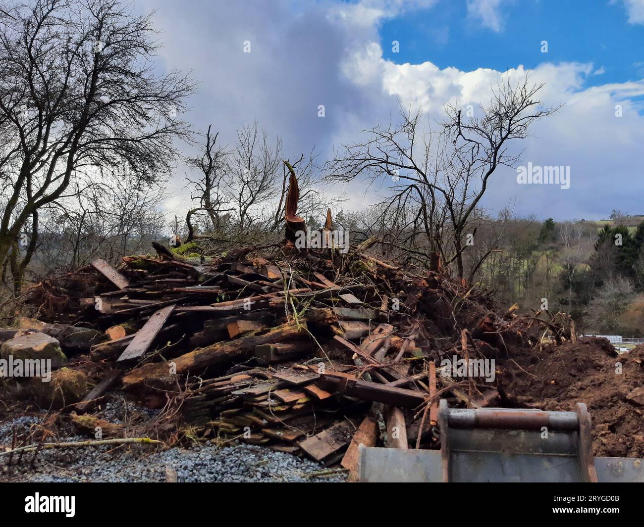 Lavori di demolizione e ristrutturazione in costruzione Foto Stock