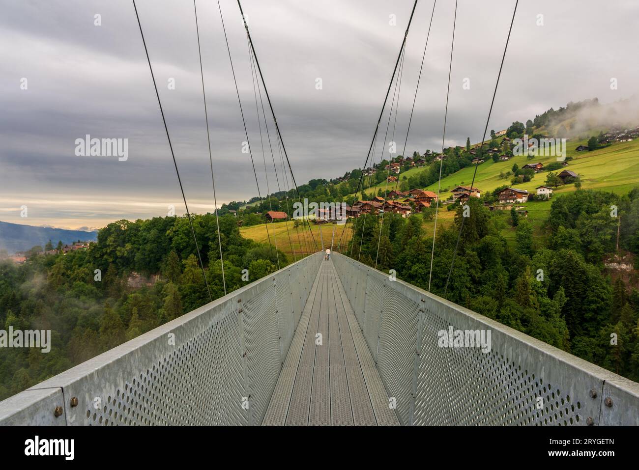 Ponte panoramico Sigriswil sul Lago di Thun in Svizzera Foto Stock