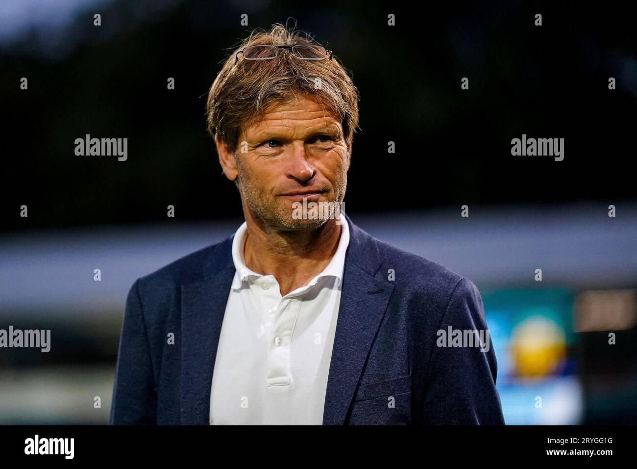 Doetinchem, Niederlande. 29 settembre 2023. L'allenatore Jan Vreman di De Graafschap guarda durante il Keuken Kampioen Divisie match tra De Graafschap e Roda JC il 29 settembre 2023 a Doetinchem, Paesi Bassi Credit: dpa/Alamy Live News Foto Stock