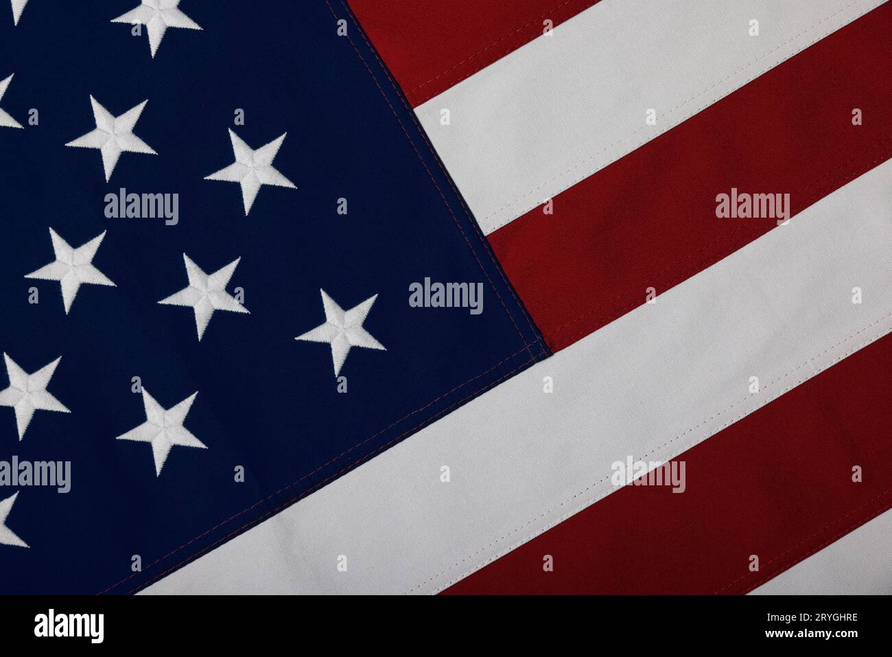 Sfondo in cotone pesante con bandiera americana americana Foto Stock