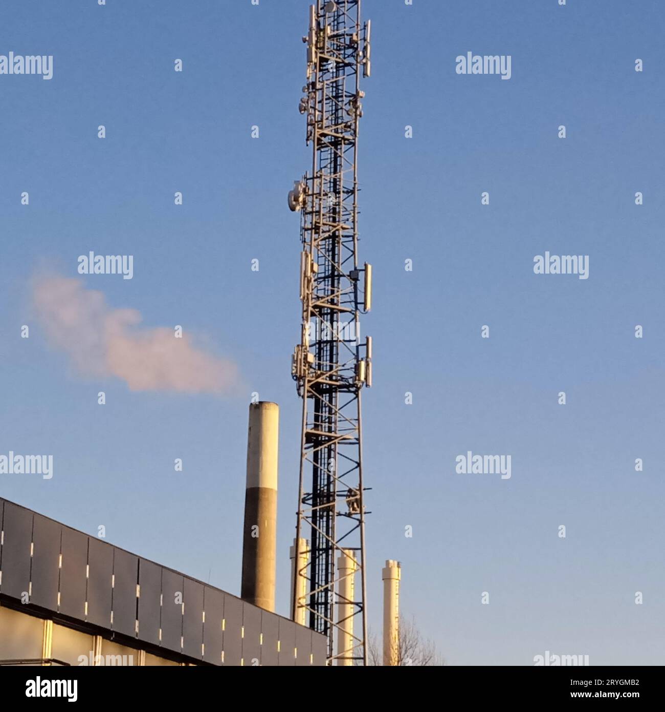 Cell tower in una rete mobile Foto Stock