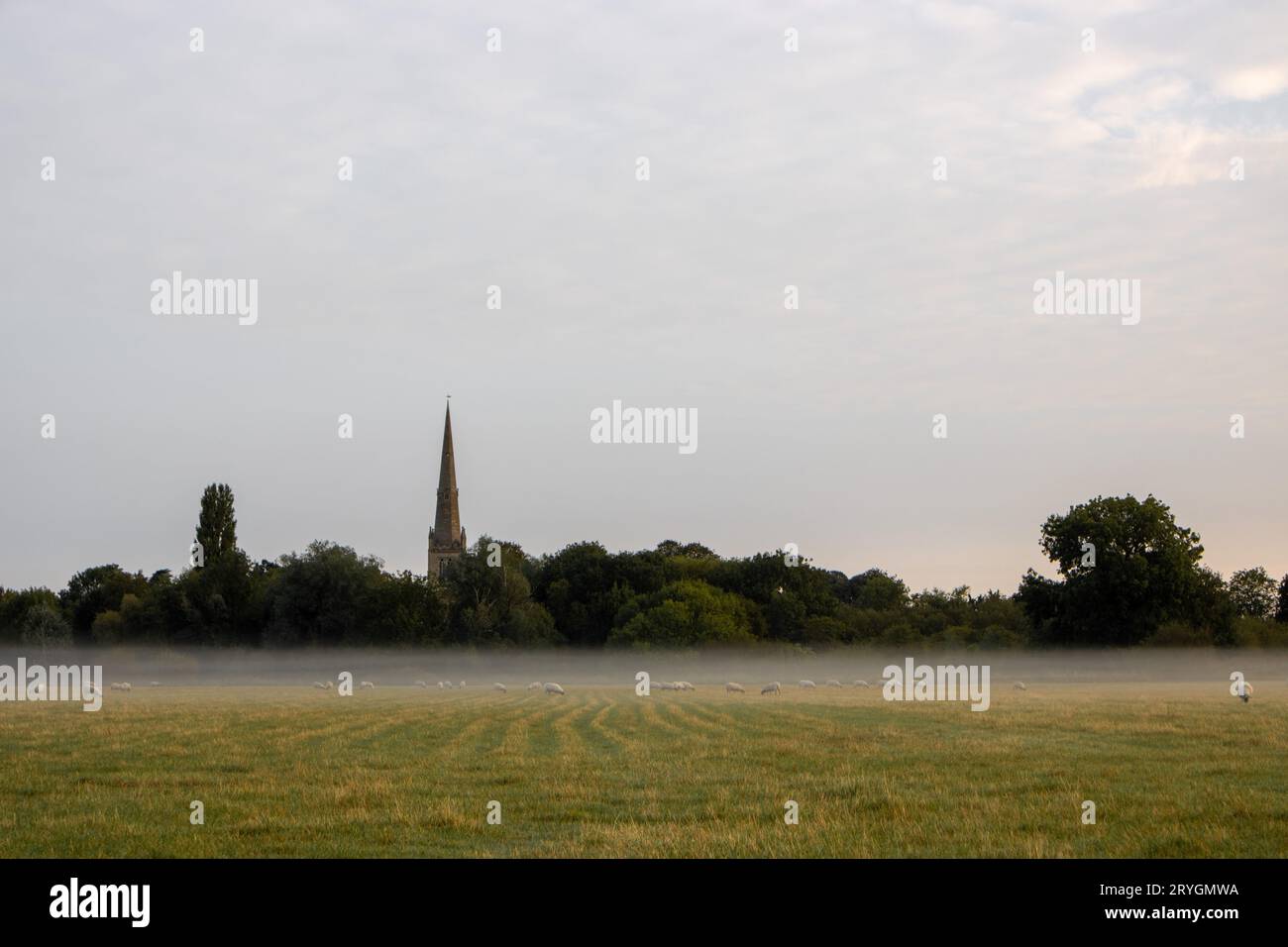 Autumnal Mist a St Ives, Cambridgeshire, Regno Unito Foto Stock