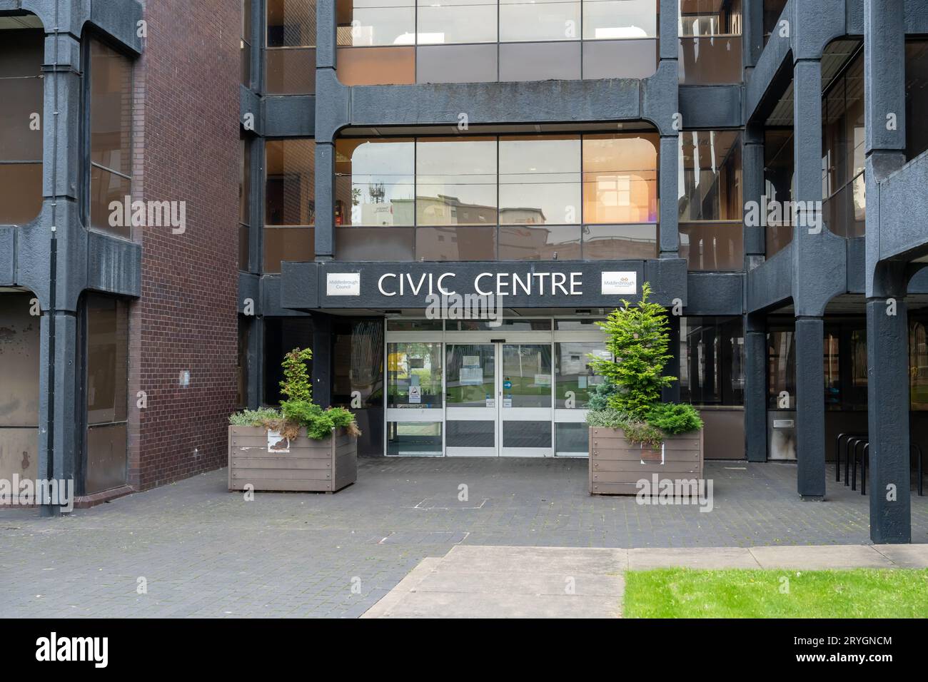Middlesbrough Civic Centre, o uffici comunali nella città del Regno Unito Foto Stock