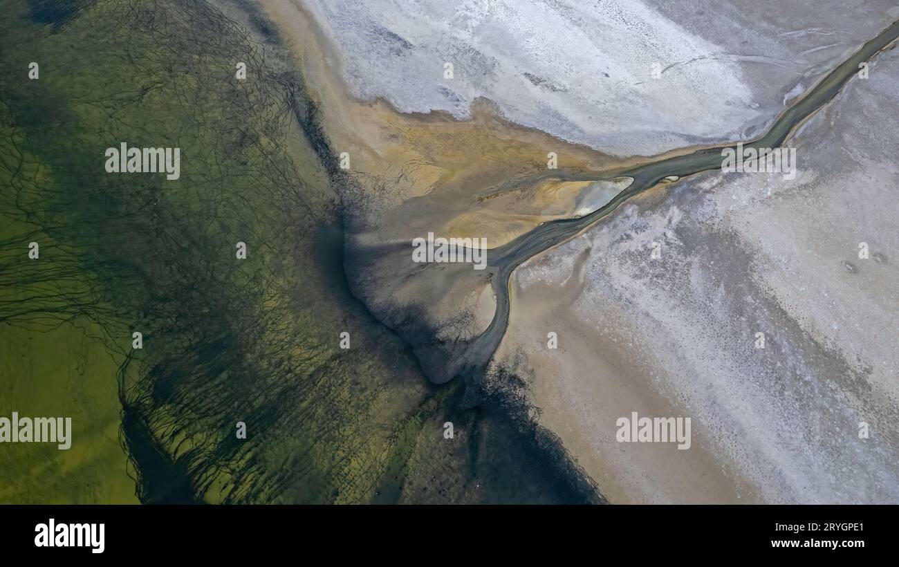 Inquinamento ambientale e lago di essiccazione. Acıgöl in Turchia. Foto Stock
