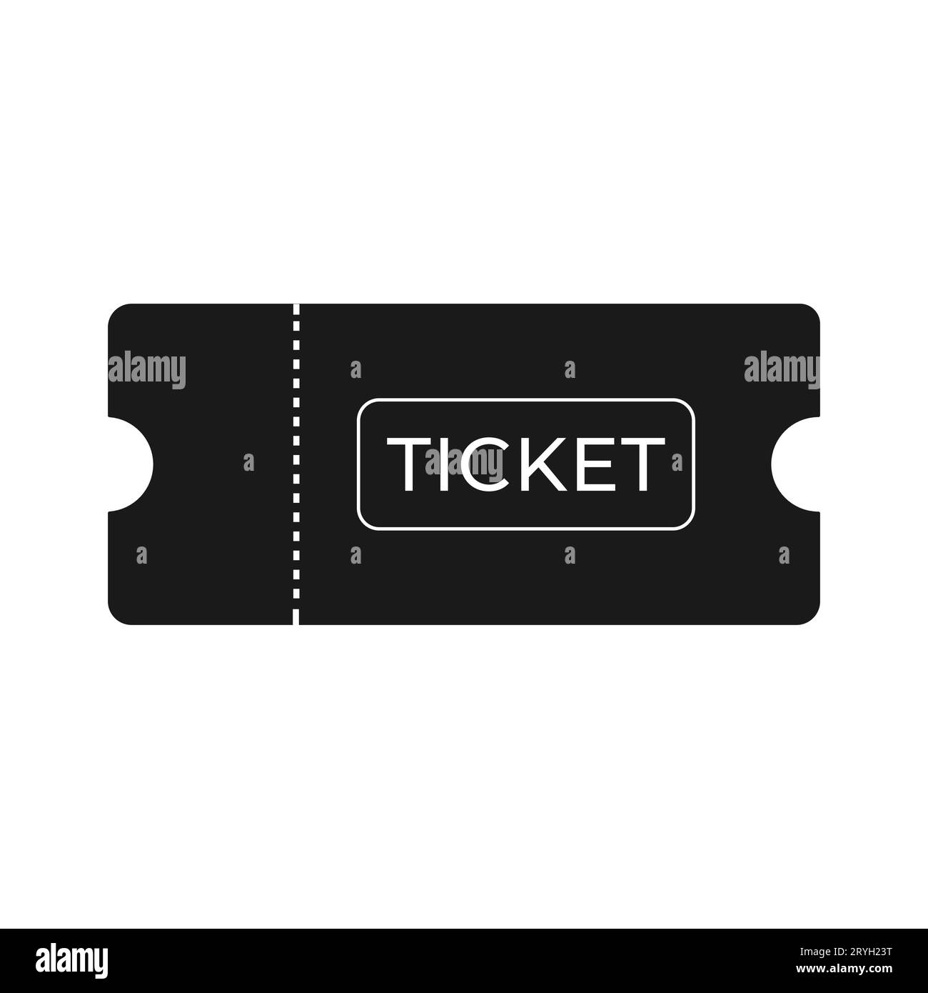 Biglietto d'arte. Icona del ticket di contorno. Vettore Illustrazione Vettoriale