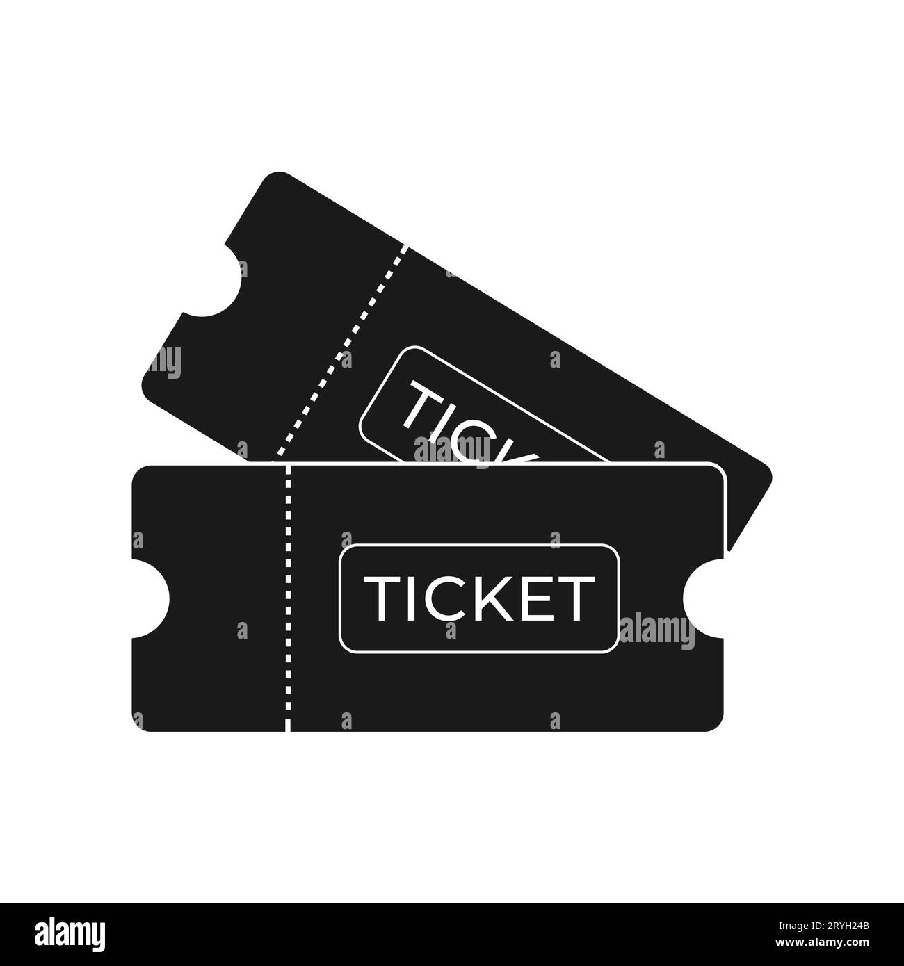 Biglietto d'arte. Icona del ticket di contorno. Vettore Illustrazione Vettoriale