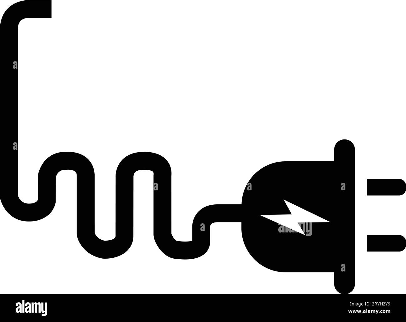 Icona della spina elettrica. Simbolo di elettricità ed energia. Concetto di connessione e scollegamento. Concetto di connessione errore 404. Presa di corrente scollegata. WIR Illustrazione Vettoriale