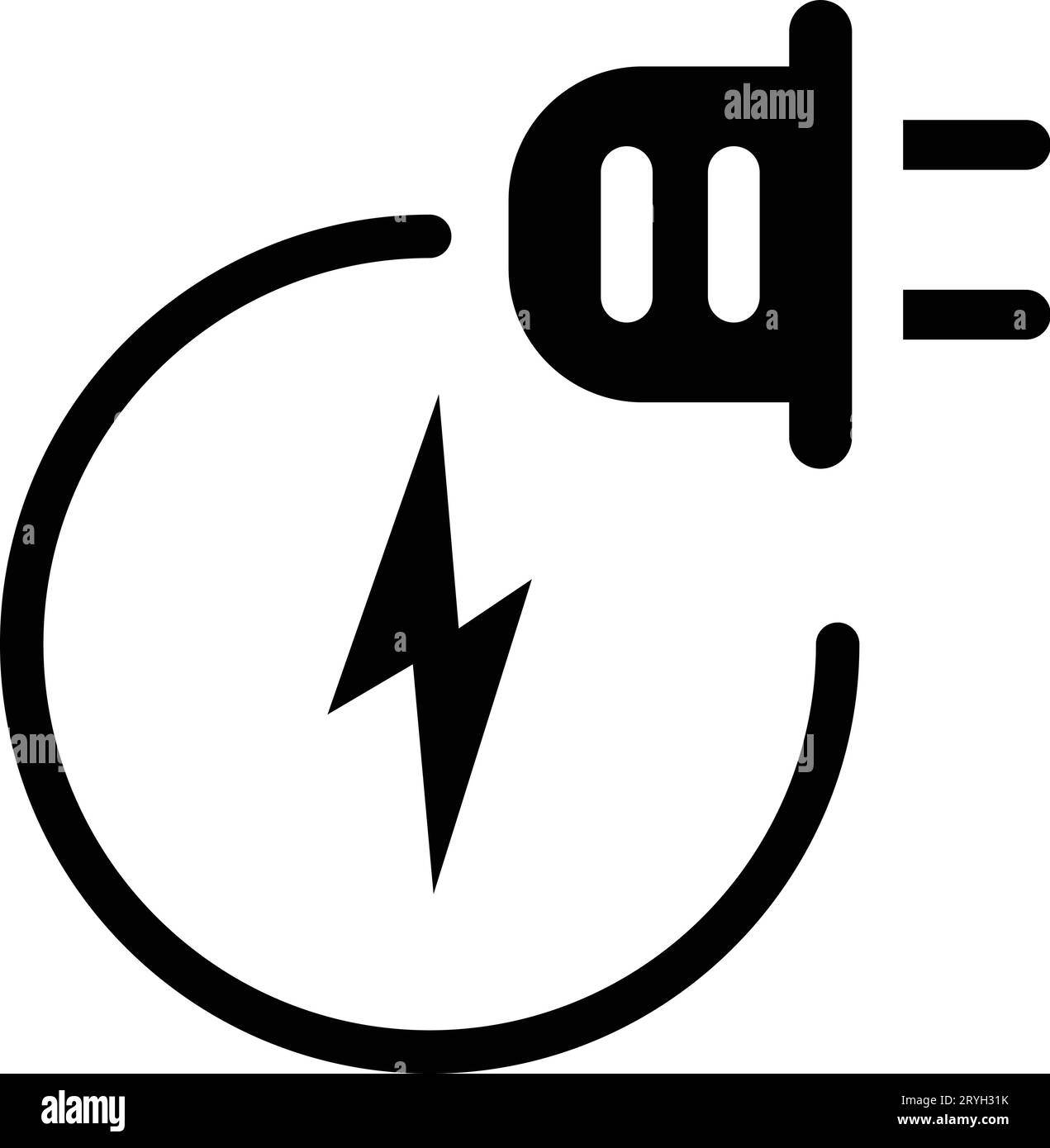 Icona della spina elettrica. Simbolo di elettricità ed energia. Concetto di connessione e scollegamento. Concetto di connessione errore 404. Presa di corrente scollegata. WIR Illustrazione Vettoriale