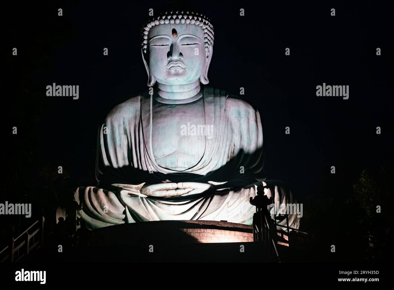 La grande statua del Buddha di mattina. Foto Stock