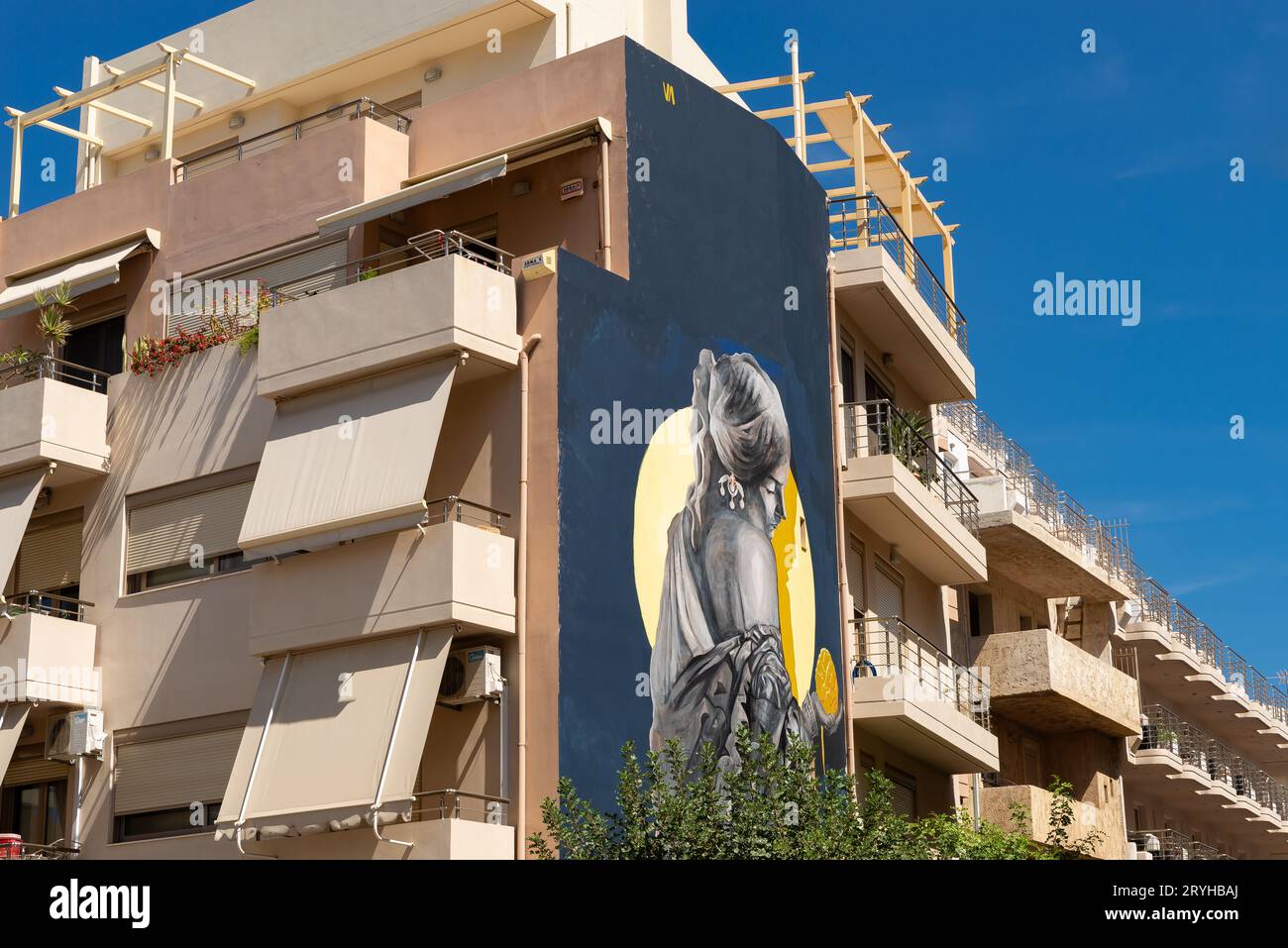 Heraklion, Creta - Grecia - 21 settembre 2023: Murale di Duende Art Studio, nel centro di Heraklion, Grecia. Foto Stock