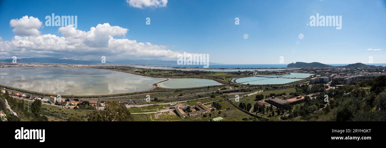 Una vista panoramica di Cagliari Foto Stock