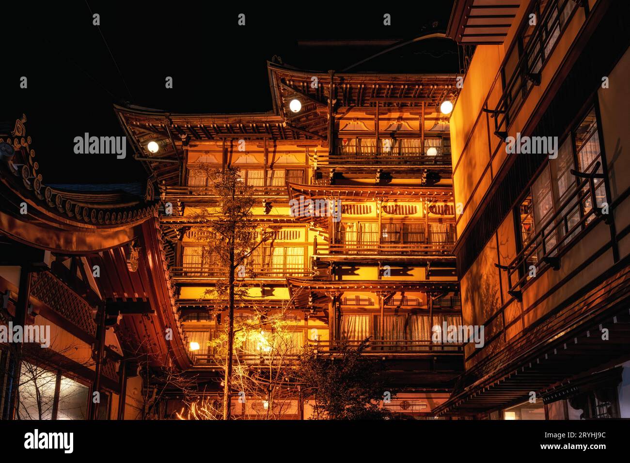 Centro storico di Shibu onsen Foto Stock