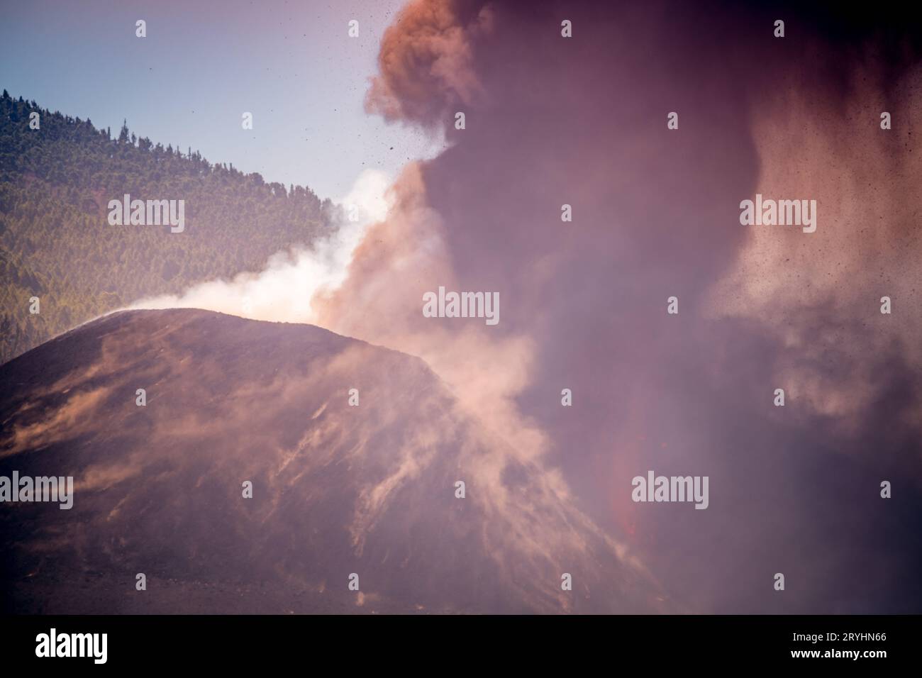 Eruzione del vulcano sull'isola di la Palma Foto Stock