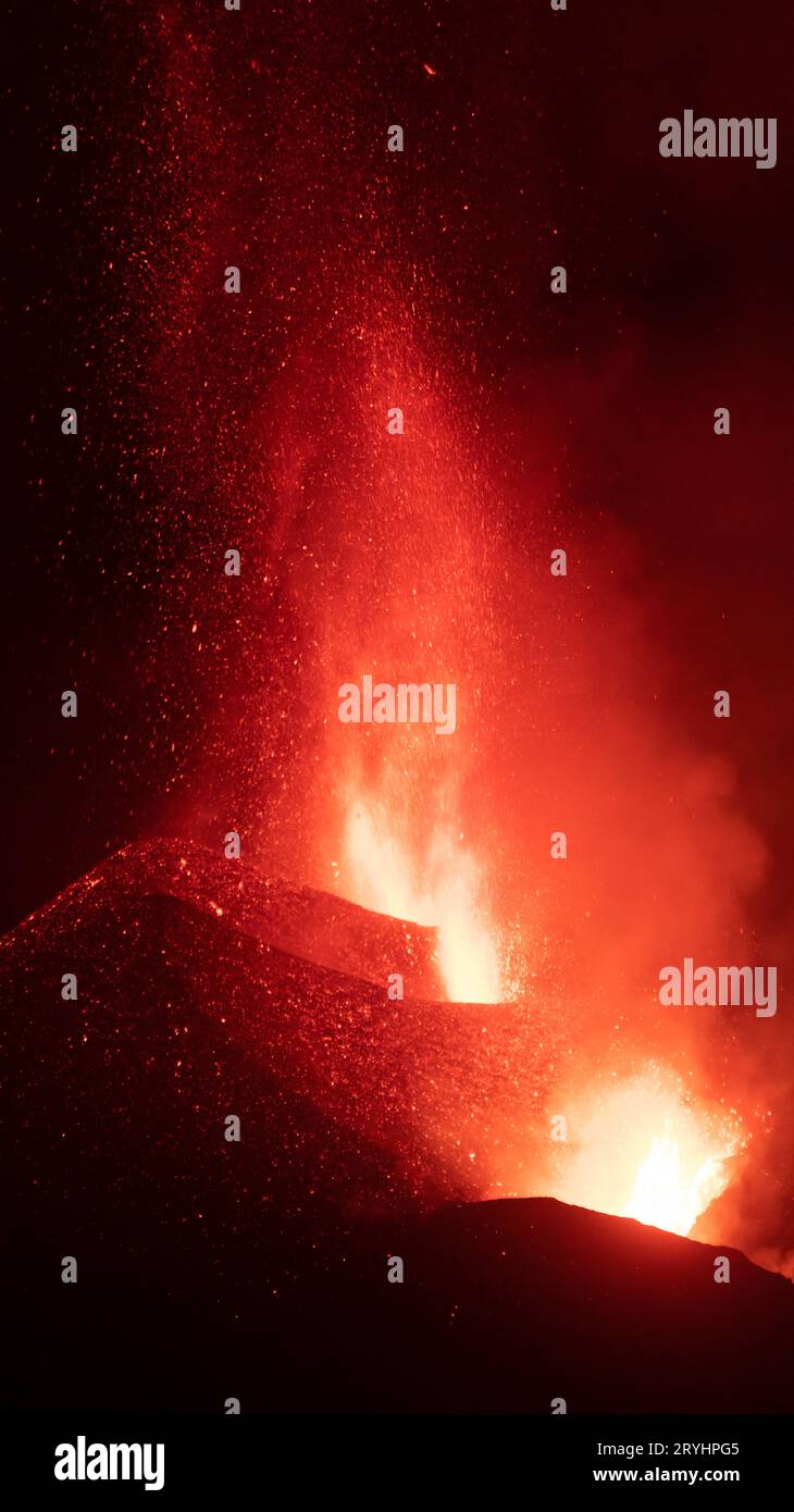 Eruzione del vulcano sull'isola di la Palma Foto Stock