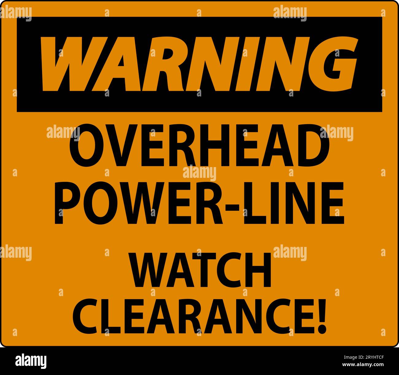 Segnale di avvertenza altezza di osservazione linea elettrica superiore Illustrazione Vettoriale