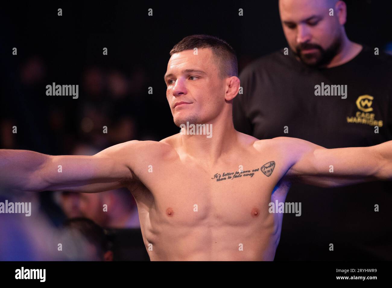 Rory Evans (WAL) prima del suo incontro durante l'evento MMA Cage Warriors 160 alla BEC Arena di Manchester venerdì 29 settembre 2023. (Foto: Pat Scaasi | mi News) crediti: MI News & Sport /Alamy Live News Foto Stock