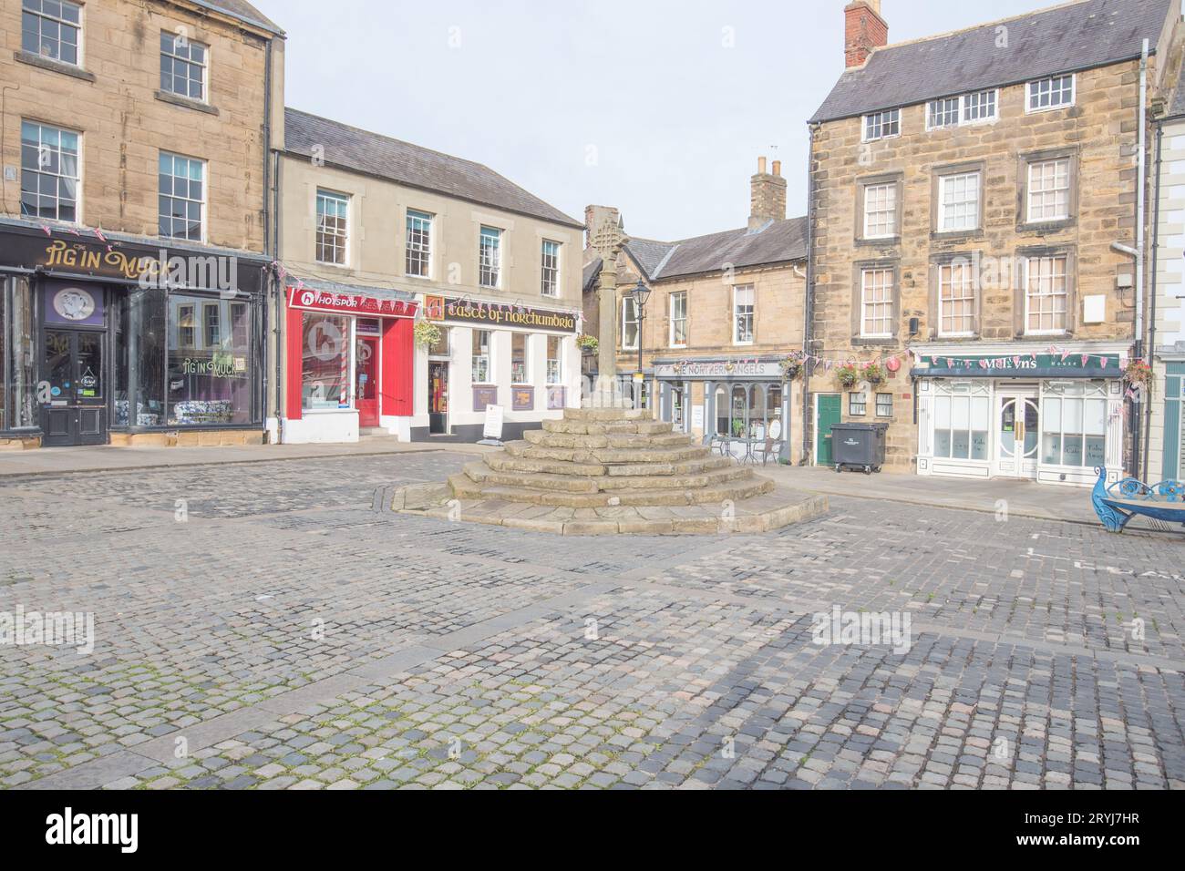 Market Cross, Market Place, Alnwick, una città del Northumberland, Regno Unito. Foto Stock