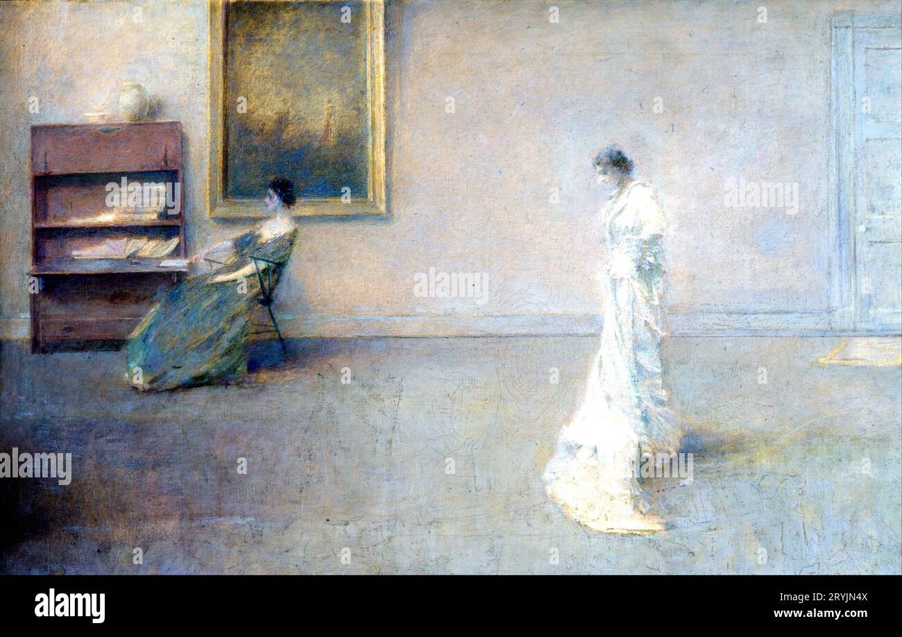 Thomas Wilmer Dewing - The White Dress - 1901 Foto Stock