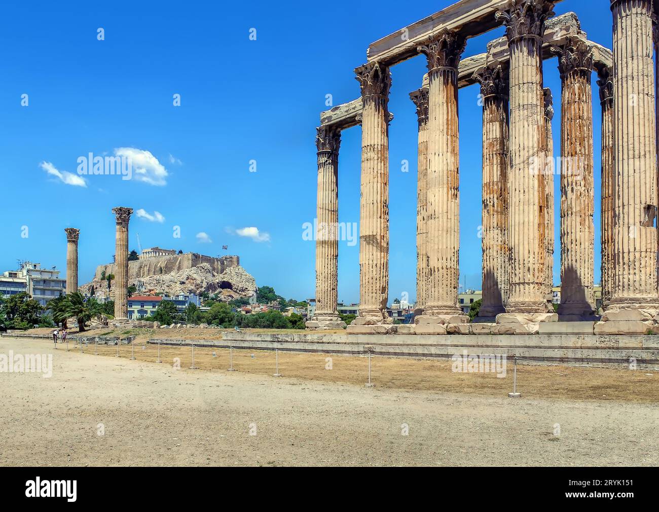 Tempio di Zeus Olimpio, Atene, Grecia Foto Stock