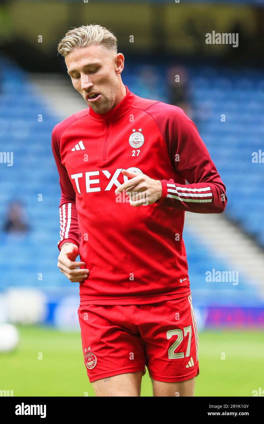 ANGUS MacDonald, giocatore di football professionistico dell'Aberdeen. Immagine acquisita durante una sessione di formazione. Foto Stock