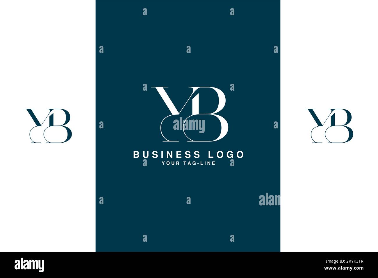 YB, DI Abstract Letters Logo Monogram Illustrazione Vettoriale