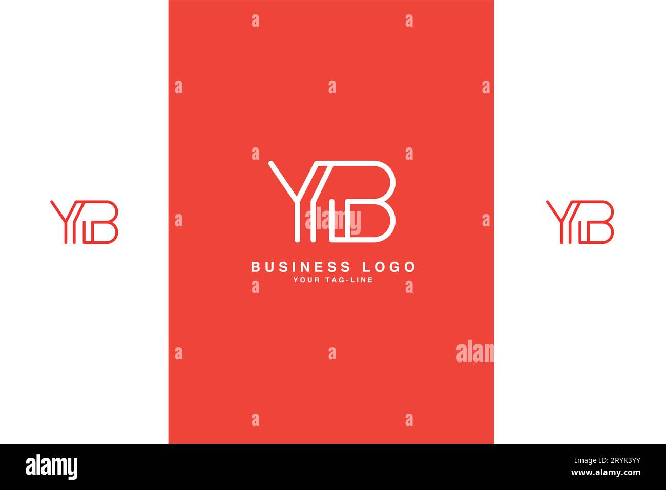 YB, DI Abstract Letters Logo Monogram Illustrazione Vettoriale