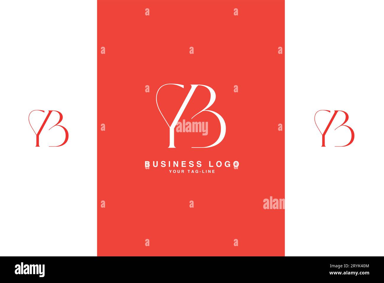 YB, DI Abstract Letters Logo Monogram Illustrazione Vettoriale