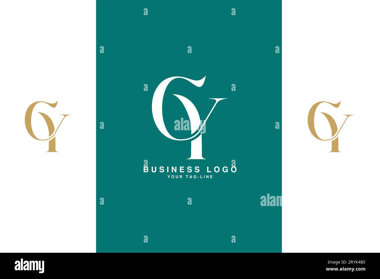 Monogramma con logo CY, YC, Abstract Letters Illustrazione Vettoriale