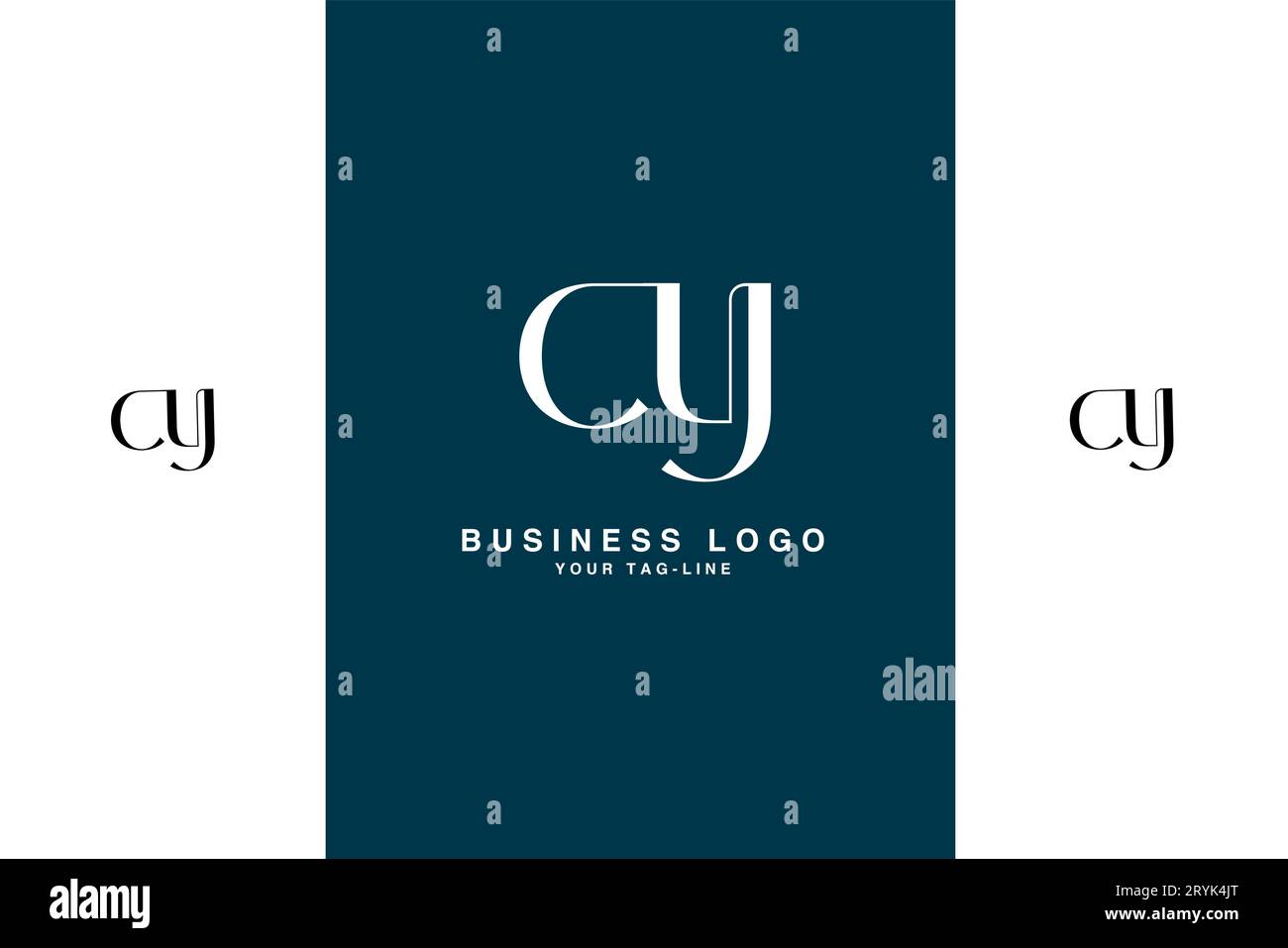 Monogramma con logo CY, YC, Abstract Letters Illustrazione Vettoriale
