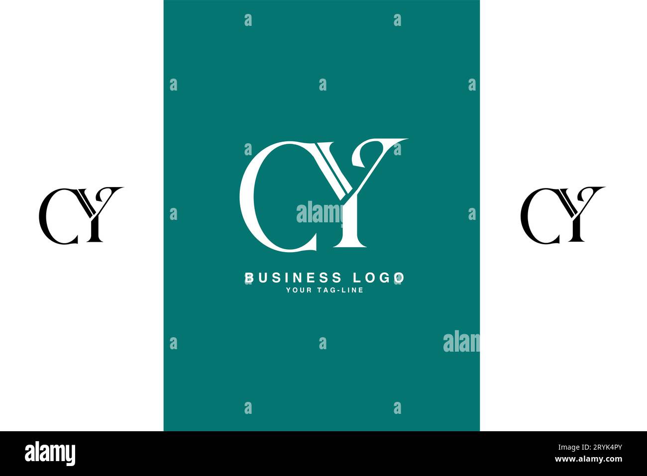 Monogramma con logo CY, YC, Abstract Letters Illustrazione Vettoriale